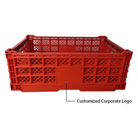 Flexographie recyclable robuste pliant caisse à lait en plastique PP matériel pliable empilable Transport stockage caisses de fruits
