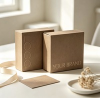 Boîte en papier kraft personnalisée avec logo en relief ou en creux, emballage en papier recyclable pour petits cadeaux, accessoires cosmétiques, produits en gros