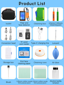 Punta de fibra Detector facial Sonda de inspección 1,25/2,5mm Pluma de limpieza Juego de herramientas de limpieza de fibra Limpiador de fibra óptica de un clic - Product Image 3