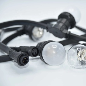 Alta calidad 2*1.5 mm2 E27 cinturón de luz Cable plano de goma iluminación de vacaciones IP65 Cadena de luz al aire libre - Product Image 5