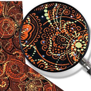 Tessuto Cerato con Motivo Paisley Bruciato, Kain Africano Stampato a Cera, Alta Qualità, PAISLEY FLORAL BATIK HANDKERCHIEF - Product Image 1