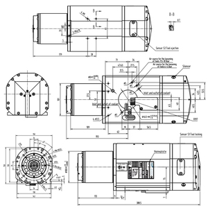 Motor de Husillo Refrigerado por Agua de 20kW, 360-600Hz, ATC, Componentes Centrales del Rodamiento, 18000 RPM, 380V, HSK-63A, Máquina para Trabajar la Madera de Alta Calidad, 360 - Product Image 5
