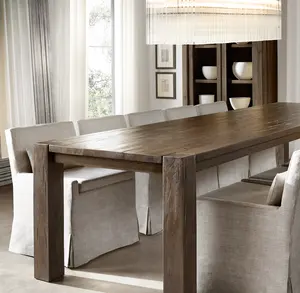 Sassanid New Introducing Contemporary Handcrafted Reclaimed Oak Parsons Rectangular Dining Table Set