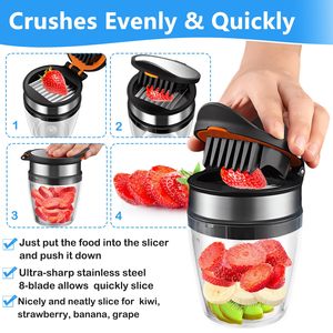 Mini Cortador de Frutas Portátil de Acero Inoxidable, Fácil de Transportar y Limpiar, para Plátanos, Uvas y Champiñones - Product Image 5