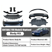 Kit carrosserie style haute performance amélioré pour Tesla Model 3 Highland 2023-2024 : pare-chocs avant, diffuseur arrière, jupes latérales