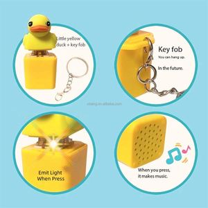 En gros, interrupteur de clavier en plastique, porte-clés canard jaune de dessin animé, jouet sonore pour mousquetons promotionnels, testeur d'axe de capuchon de clavier - Product Image 2