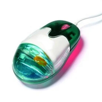 Souris filaire sans fil à double option 3D Floating Liquid Cartoon Design ABS + Acrylique Sonic Welded Mouse USB 2.4G Business Promotional Gift