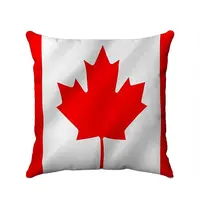 ธงประเทศแคนาดาพิมพ์ระเหิดสองด้าน17 "X 17" เลียนแบบ Burlap ปลอกหมอน