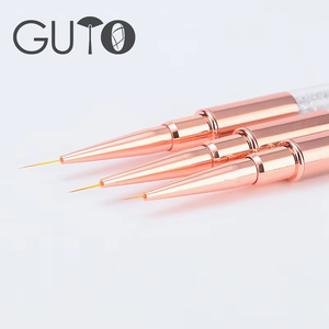 Suministros de uñas de alta calidad, venta al por mayor profesional, juego de pinceles de belleza para decoración de uñas, esmalte de uñas con mango de Metal de Color oro rosa - Product Image 5