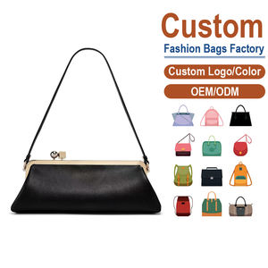 Bolso cruzado con marco negro y cierre de beso dorado para mujer |   Fabricación Personalizada OEM/ODM para Marcas de Lujo Minimalistas - Product Image 1