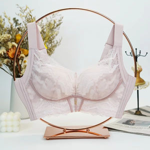 Lingerie sexy en dentelle française pour femmes - Petite poitrine froncée, sans fil, légère, adaptée à un usage quotidien confortable au bureau - Product Image 1