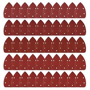 Red Triangular <b>Sanding</b> <b>Discs</b> 98x140mm Flocked Backing Adhesive 5-Hole For Polishing And <b>Sanding</b> - Product Image 1