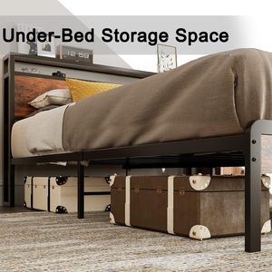<span class=keywords><strong>Letto</strong></span> matrimoniale imbottito di alta qualità con libreria, struttura in legno e <span class=keywords><strong>ferro</strong></span>, <span class=keywords><strong>testiera</strong></span> morbida con contenitore e stazione di ricarica USB - Product Image 4