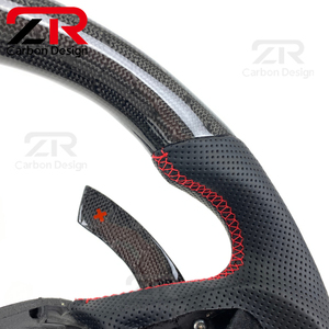 Volant sport en cuir et fibre de carbone personnalisé de haute qualité pour <span class=keywords><strong>Audi</strong></span> <span class=keywords><strong>Q</strong></span> S RS Series Q3 Q5 Q7 Q8 S5 SQ2 SQ5 SQ7 RS3 RS5 RSQ3 RS - Product Image 2