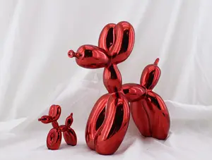 Décor à la maison moderne ballon chien figurines résine nordique sculpture animale ornements pour la décoration de salon