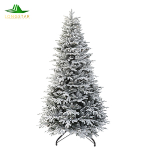 Sapin de Noël floqué épais en gros, sapin artificiel réaliste en PE/PVC avec support métallique pour décoration intérieure des fêtes - Product Image 4