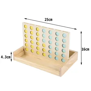 クラシックボードゲームテーブルゲームセットニュートラル木製コーヒーテーブル装飾トラベルモンテッソーリコネクト4列に