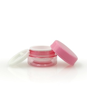 Pot en plastique transparent à double paroi personnalisé en gros, avec couvercle rose, pour crème et produits cosmétiques de soin de la peau - Product Image 4