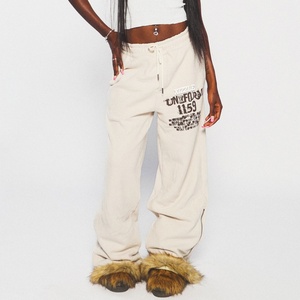 Pantalon de jogging unisexe en coton molletonné épais surdimensionné et ample, personnalisé par le fabricant, vente en gros - Product Image 1