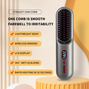 Lightweight Mini Anti-Scald Portable Negative Ion Portable Cordless <b>Hot</b> Hair Straightener Brush - Product Image 2
