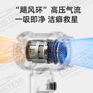 เครื่องดูดฝุ่นในรถยนต์ X6 แบบเป่าลมและดูดฝุ่น ใช้แบตเตอรี่ สีเงิน ฟังก์ชั่นหลากหลาย สำหรับรถยนต์ บ้าน และกลางแจ้ง - Product Image 2