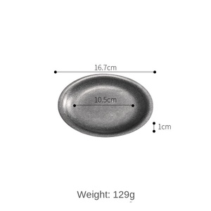 Assiette à dessert en acier inoxydable de style industriel américain vintage Yolecen, motif solide, pour café, gâteau, dessert, barbecue commercial - Product Image 6