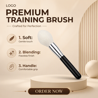Pinceau à poudre professionnel pour le visage, en fibres nano douces et blanches, pour poudre libre et blush
