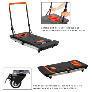 Bàn cưa đa năng 7 trong 1, có thể di chuyển, gấp gọn, làm bằng gỗ, dùng làm bàn làm việc trong nhà để xe, bàn thợ mộc - Product Image 2