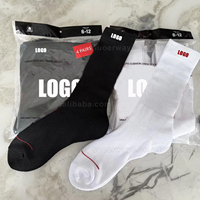 Chaussettes de sport et de basketball Hane de haute qualité, 4 paires, avec semelle en tissu éponge, motif lettres tricotées, technique automne, revers à lettres