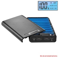 Boîtier de batterie haute capacité 8 cellules 18650, sans soudure, pour batterie externe DIY, avec écran LCD et interface d'entrée Micro USB