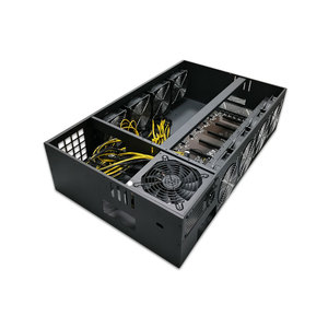 Kit de bastidor de ordenador con carcasa metálica de 8 <span class=keywords><strong>GPU</strong></span> con PSU de placa base completamente cargada y 8 ventiladores-Producto almacenado estilo ATX - Product Image 3
