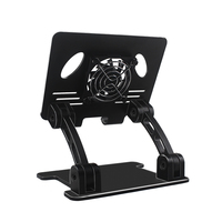Support pour ordinateur portable pliable pratique et réglable en alliage d'aluminium avec ventilateur de refroidissement pour bureau/jeux et iPad Tablet PC Portable Use