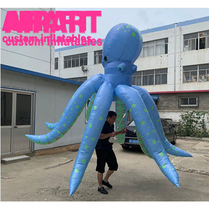 Costume de méduse gonflable à longues pattes pour adulte à tenir, marionnette de méduse poulpe gonflable - Product Image 2