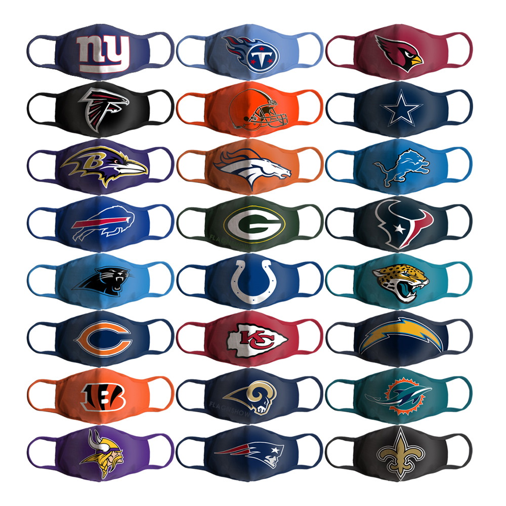 Flagns how Alle Team Fußball mannschaft nfl Gesichts masken Stoff druck Team Sport NFL Maske