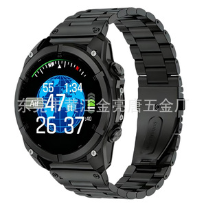 Bracelet triple en acier inoxydable pour Garmin <span class=keywords><strong>Fenix</strong></span> 3, compatible avec les modèles <span class=keywords><strong>Fenix</strong></span> 8/7/6/<span class=keywords><strong>5</strong></span>, 22/26 mm, boucle pliable, design rond - Product Image 2
