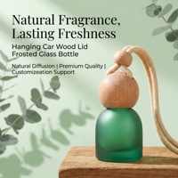Diffuseur de parfum pour voiture, flacon en bois de hêtre, rechargeable, longue durée, désodorisant 8ml, à suspendre au rétroviseur