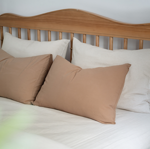 Factory Wholesale Pre-Washed Cotton 32s Eco-Friendly <b>Brown</b> Pinstripes Pillow cover Customized Size and Color For All Seasons - Product Image 1