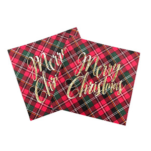 Christmas Paper Napkins 250mmx250mm Gold Foil Design Disposable For Holiday Use - Product Image 5