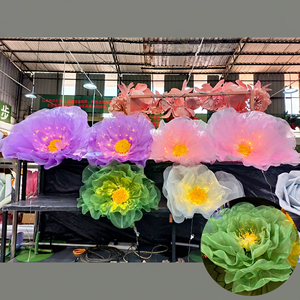 SMOOTH Wedding Customized Giant <b>Flower</b> Mesh Large Artificial <b>Flowers</b> LED Light Strip Electric <b>Flower</b> Stand - Product Image 1