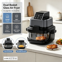 ANBOLIFE OEM Friteuse à air portable en verre 4-en-1 non toxique, sans PFAS, avec contrôle numérique et fenêtre de visualisation, appareils de cuisine ROHS