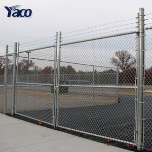 Clôture d'aéroport galvanisée à chaud de 6 pieds (1,83 m) de <span class=keywords><strong>hauteur</strong></span>, revêtement en PVC noir, fournisseur de clôture en treillis métallique pour jardin - Product Image 6
