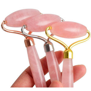 Personalizzare il Logo 100% in <span class=keywords><strong>pietra</strong></span> di cristallo naturale quarzo <span class=keywords><strong>rosa</strong></span> <span class=keywords><strong>giada</strong></span> rullo Gua Sha Kit sollevamento viso strumento di massaggio - Product Image 5