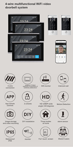 نظام اتصال داخلي سلكي ثنائي الاتجاه لبوابة الفيلا من تويا مع كاميرا وزر فولاذي و4 أسلاك هواتف فيديو للأبواب - Product Image 2
