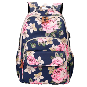 Fashion <b>Printed</b> Oxford Water Resistant Multi Functional Shoulder Diaper Backpack Changing Station Zipper Polyester Physiological - Product Image 3