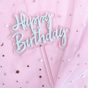 ท็อปเปอร์เค้กอะคริลิคลายน้ำผึ้งและรสหวาน หลายชั้น โปร่งใส ตกแต่งเค้กสุขสันต์วันเกิด สำหรับโต๊ะของหวาน - Product Image 3