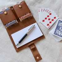 Étui de jeu de cartes de voyage pour 2 jeux, porte-cartes en cuir personnalisé, pochette pour cartes de poker en PU