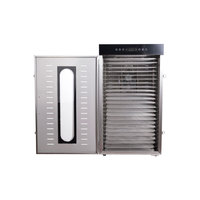 Déshydrateur en acier inoxydable à 24 plateaux, 2 doublures en maille, 2 plaques solides, kit de démarrage complet pour fruits, légumes, viande - Haute efficacité