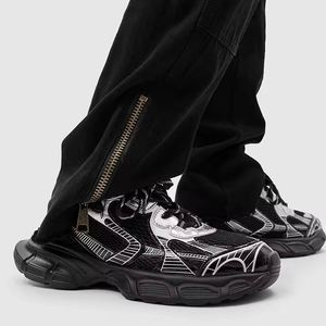 Bbbomb 2025 Baskets décontractées en toile à lacets pour femme, de haute qualité, épaisses et élégantes, avec motif géométrique et semelle intermédiaire en maille rehaussante - Product Image 2