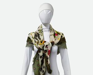 Personnalisé Double Face Femmes Cou Châle Laine Soie <span class=keywords><strong>Carré</strong></span> Écharpe Sergé Croix Chevrons Armure Deux Visages Imprimé Adulte Département - Product Image 4