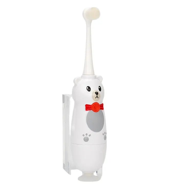 Escova de dentes elétrica infantil ipx7, escova de dentes elétrica impermeável com suporte para casa inteligente